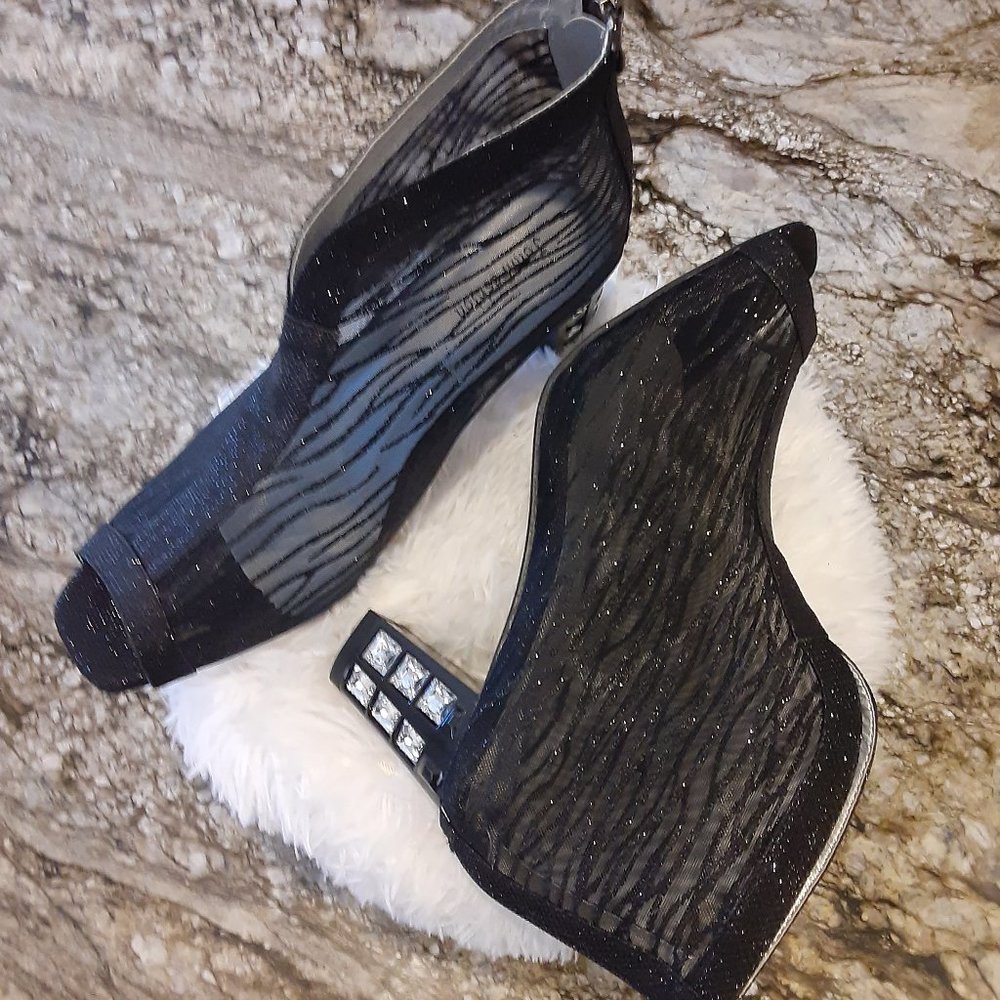 Black John Fashion Peep Toe Glass Block Heels – Size 10 - $40 - New